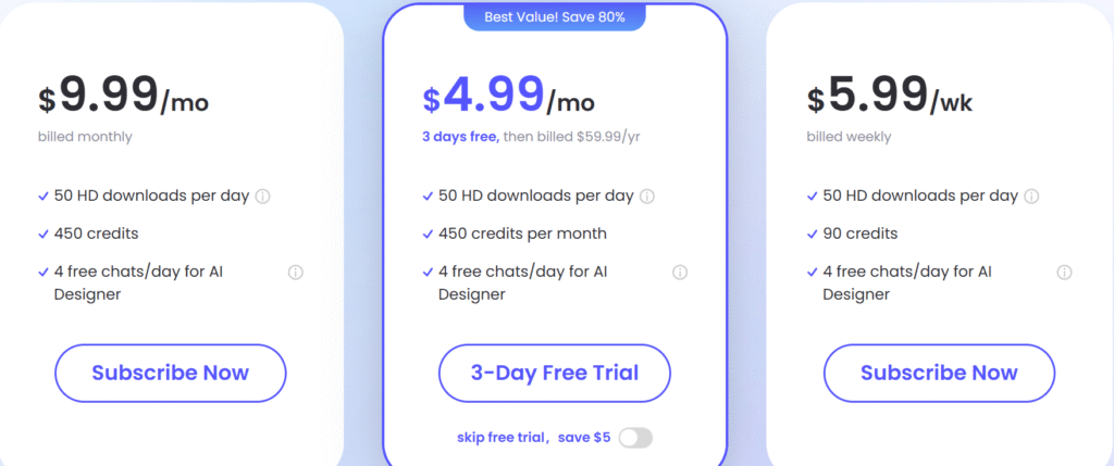Picwish pricing plans