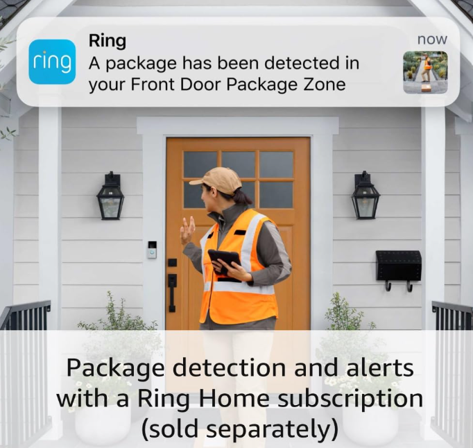 Ring Battery Doorbell | Home or business security with Head-to-Toe Video, Live View with Two-Way Talk, and Motion Detection & Alerts (newest model), Venetian Bronze
