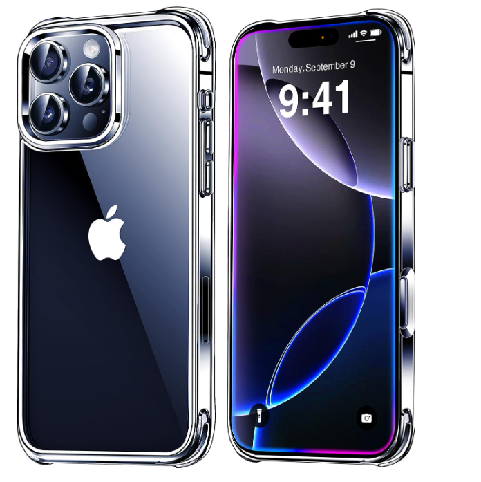 Mkeke iPhone 16 Pro Clear Case, Military-Grade Drop Protection | Not-Yellowing | Shockproof Protective | Phone Bumper | For Apple 6.3 inch 2024